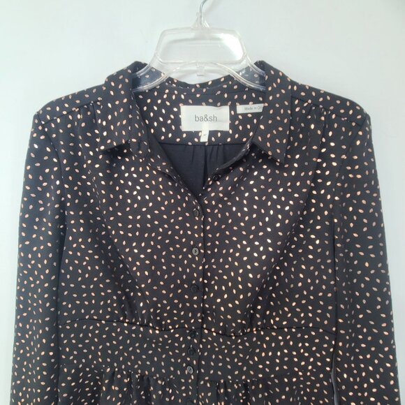 Ba&sh Women's Long Sleeve Button Up Top Black Size M - Picture 5 of 10